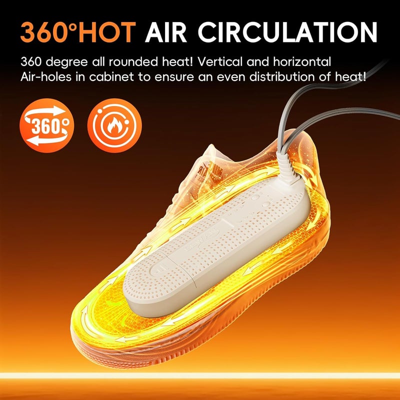LLWAN Electric Shoe Dryer, Ski Boots Dryer, Shoe & Boot Warmer for Sweaty Sneakers Trainer Shoes with 4/8/10 Hours Timer - Image 3